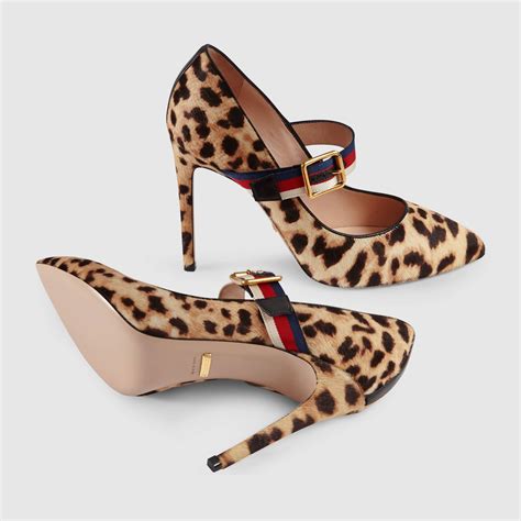 gucci sylvie leopard shoes|GUCCI Calf Hair Leopard Print Sylvie High Heel Slingback .